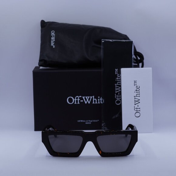 Off-White OERI129 MANCHESTER 6007 Rectangle Sunglasses – Havana/Grey - Picture 3 of 9